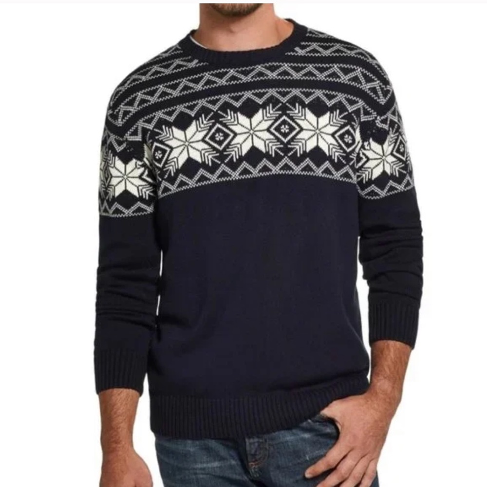 Weatherproof Vintage The Holiday Sweater Fair Isle 100% Cotton Size XL